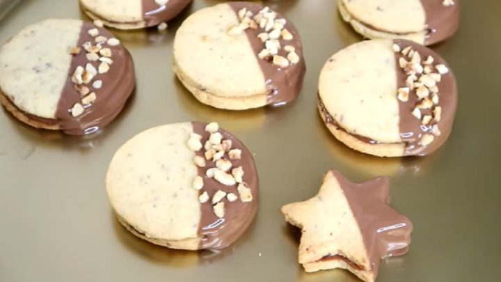 Slepované ořechové cukroví s nugátem