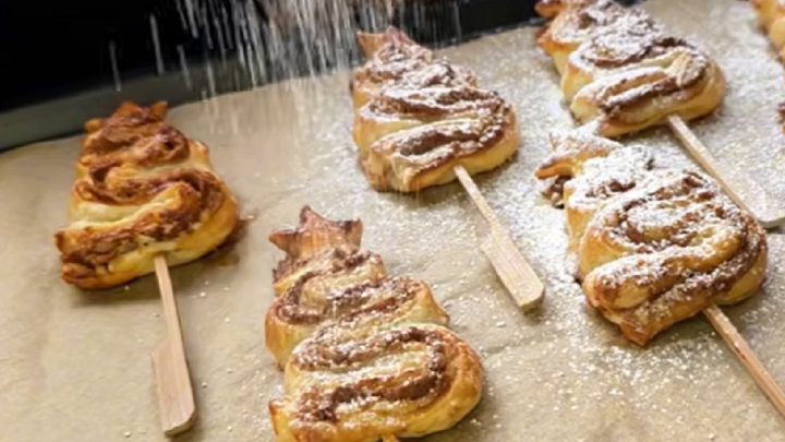 Nutellové stromečky z listového těsta