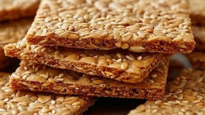 Semínkové krekry s česnekem a bylinkami