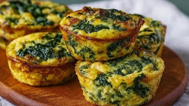 Vláčné špenátové muffiny s paprikou