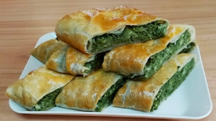 Špenátový závin z listového těsta