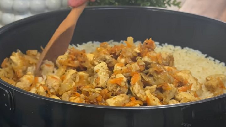 Rizoto s kuřecím masem a mrkví