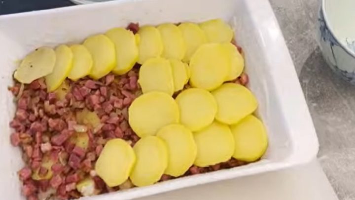 Zapečené francouzské brambory s uzeným