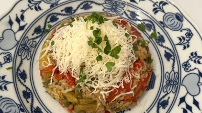 Rizoto s vepřovým masem pečené v troubě