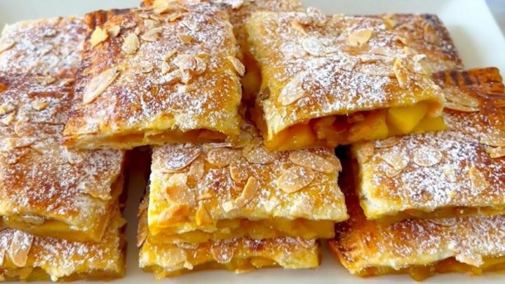 Jablečné taštičky s marmeládou a mandlemi