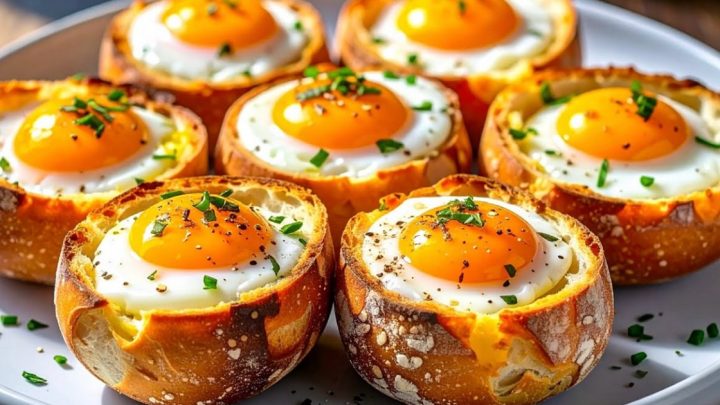 Bageta plněná vejcem se slaninou