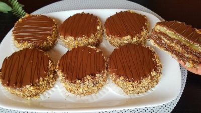 Dortíky z listového těsta s čokoládou