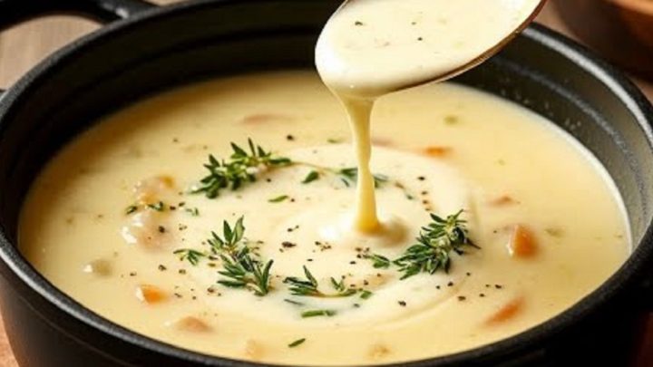 Krémová cibulačka s máslovými krutony