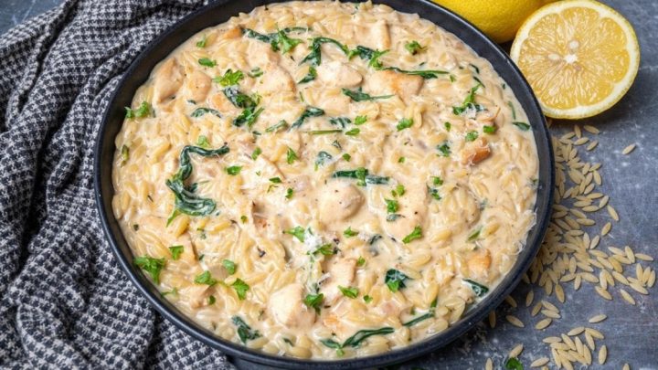 Krémové orzo s kuřecím masem