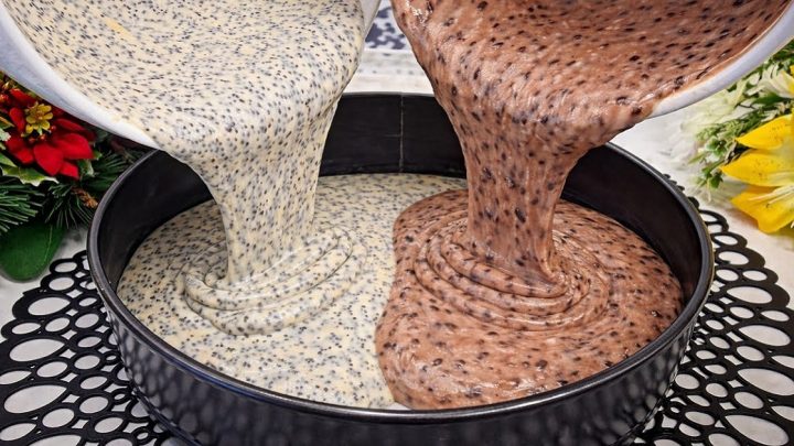 Litý koláč 2 v 1 s čokoládou a mákem