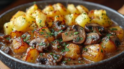 Houbové ragú s bramborem a petrželkou