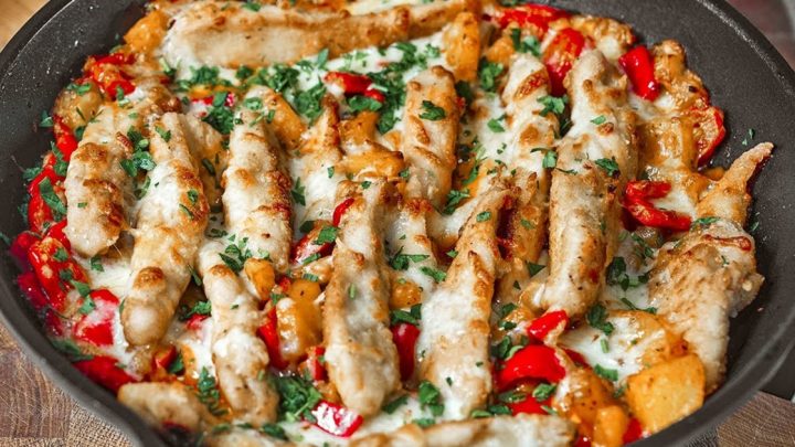 Kuře na zelenině z 1 pánve s mozzarellou