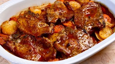 Pečená krkovička na červeném víně