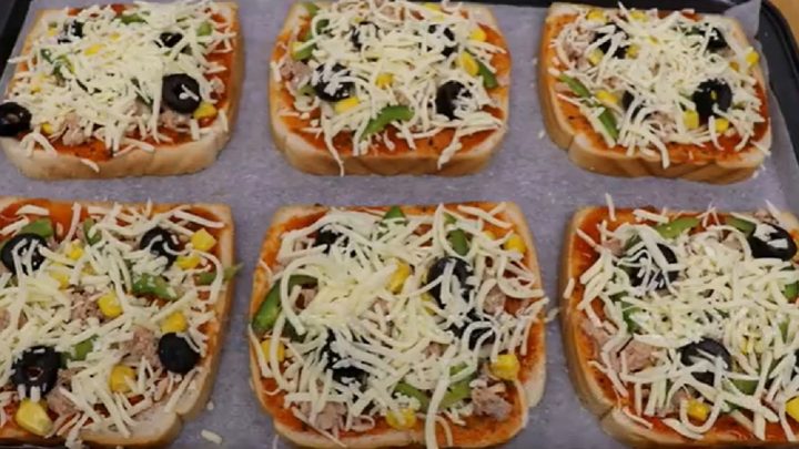 Rychlá pizza z toustového chleba s tuňákem