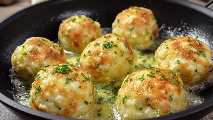 Tyrolské knedlíky se 2 druhy sýru Tyrolské knedlíky se 2 druhy sýru