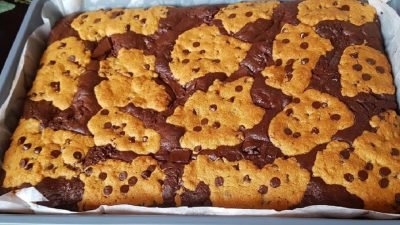 Cookies koláč ze 2 druhů těsta