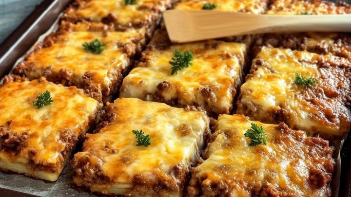 Zapečené mleté maso s bramborami a sýrem Zapečené mleté maso s bramborami a sýrem