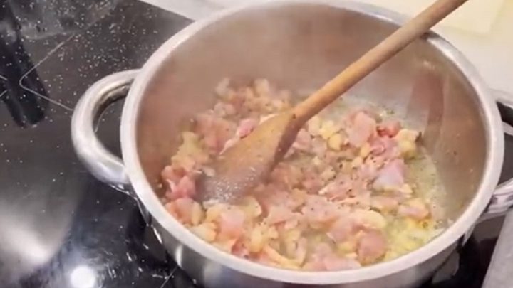 Rizoto s kuřecím masem a žampiony