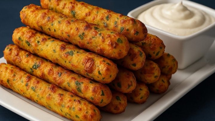 Smažené bramborové tyčinky s mozzarellou