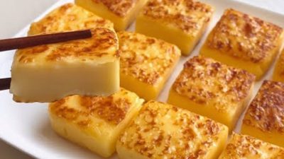 Smažené pudinkové kostky s vanilkou