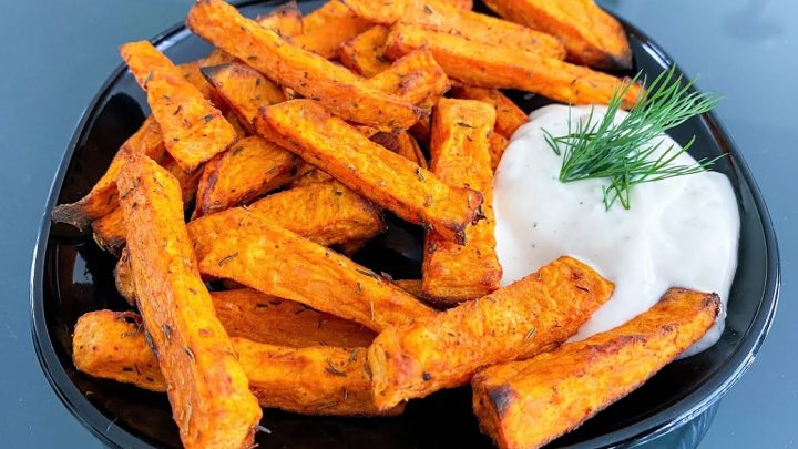 Domácí batátové hranolky pečené v troubě Domácí batátové hranolky pečené v troubě