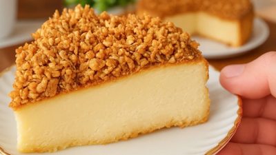 Hruškový koláč s drobenkou z ovesných vloček