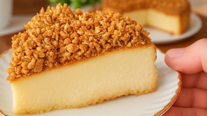 Hruškový koláč s drobenkou z ovesných vloček