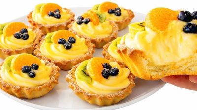 Klasické košíčky s pudinkem a ovocem