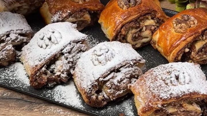 Mini záviny s čokoládou a ořechy