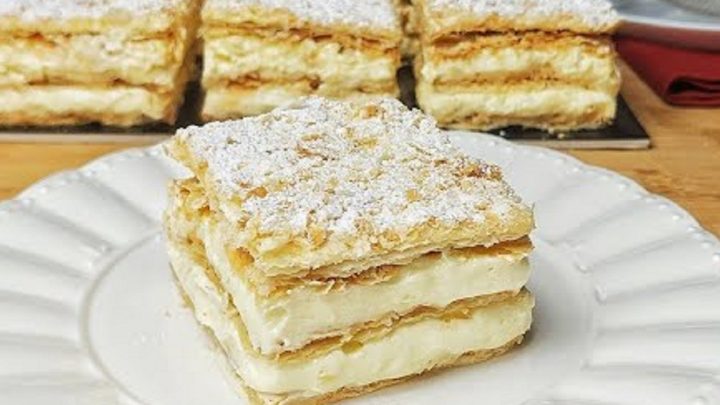 Řezy z listového těsta s jemným krémem