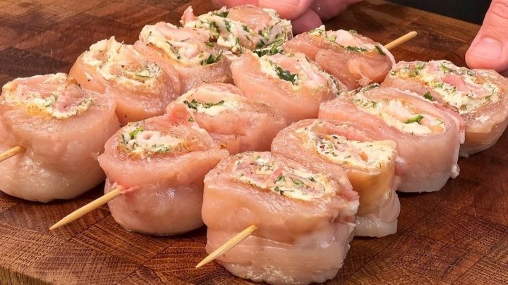 Rolované kuřecí špízy se slaninou