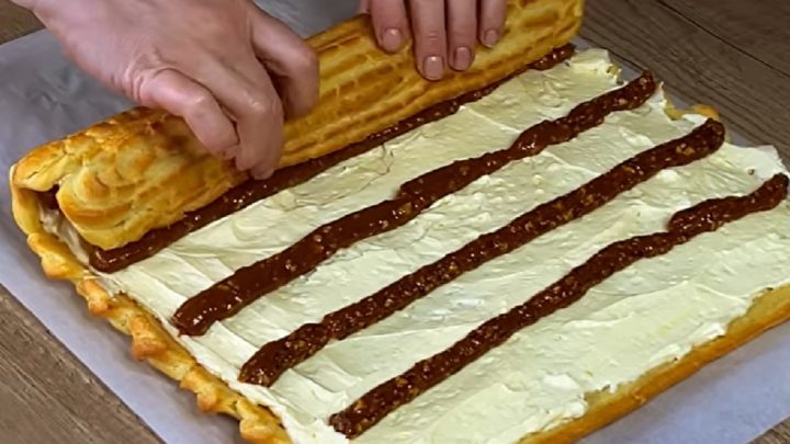 Větrníková roláda s ořechy a vanilkou