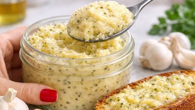Rychlé česnekové máslo s rozmarýnem