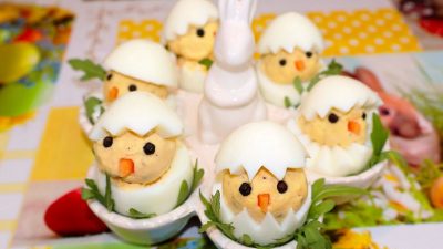 Velikonoční kuřátka z vajec s křenem