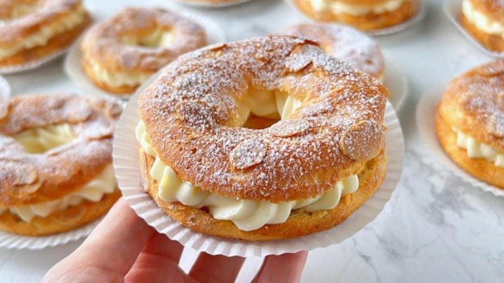 Věnečky s citrónovým krémem a malinami