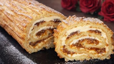 Větrníková roláda s ořechy a vanilkou