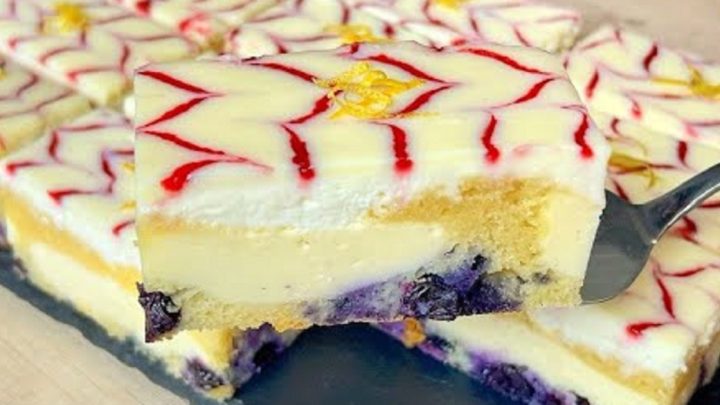 Borůvkový koláč s tvarohovou náplní