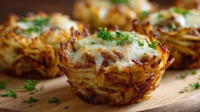 Bramborová hnízda s masovou náplní