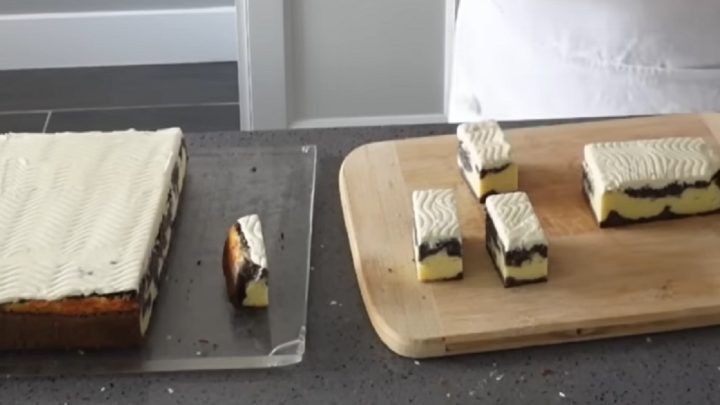 Strakaté makové řezy se sametovou polevou