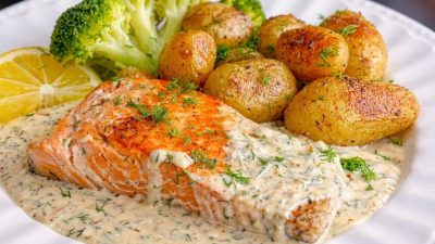 Losos s koprovou omáčkou a citronem