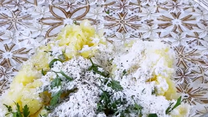 Bramborové krokety plněné šunkou a sýrem