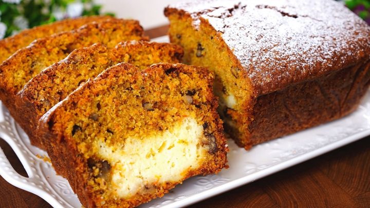 Mrkvový chlebíček s tvarohovou náplní