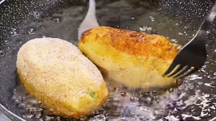 Bramborové krokety plněné šunkou a sýrem