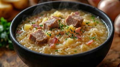 Vepřové kostky s kysaným zelím z 1 hrnce