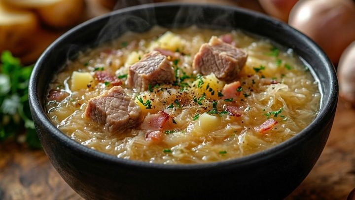 Vepřové kostky s kysaným zelím z 1 hrnce