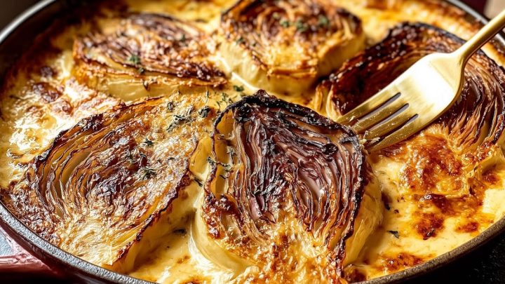 Zelné steaky ve smetanové omáčce