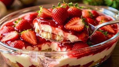 Rychlé jahodové tiramisu s mascarpone