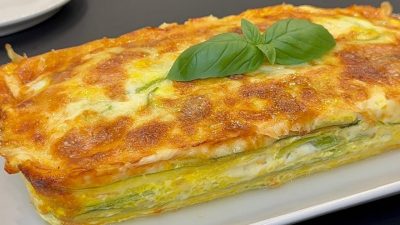 Cuketové lasagne se sýrem a bazalkou