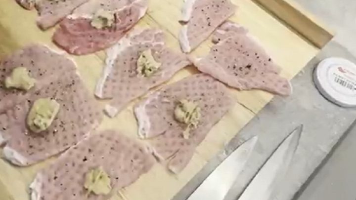Obrácené řízky z vepřového masa