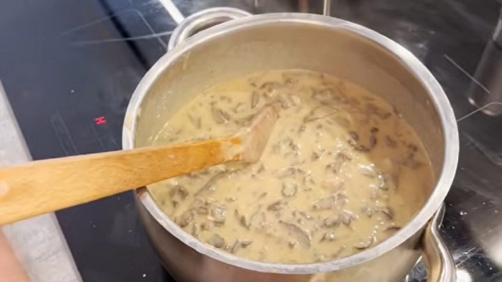 Vepřové plíčky na smetaně se zeleninou